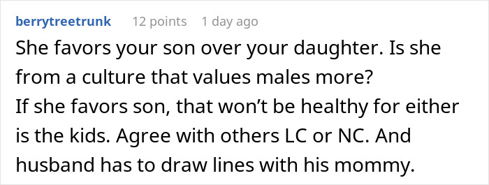 Reddit comment about MIL favoring grandson; mom takes her baby and storms off Reddit comment about MIL favoring grandson; mom takes her baby and storms off