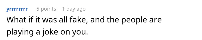 Comment on a post about a guy added to a random family group chat, questioning if it's a prank or fake.