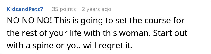 Comment text on a forum discussing conflict where MIL tries to hijack bride&rsquo;s venue and dress, included a harsh reality check.