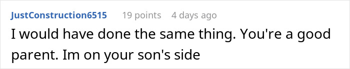 Screenshot of an online comment supporting a dad who takes his son out to celebrate after he punches a bully. Screenshot of an online comment supporting a dad who takes his son out to celebrate after he punches a bully.