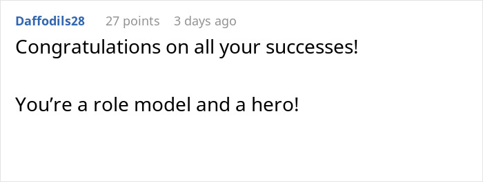 Screenshot of a supportive online comment praising a 20-year-old burnout from managing chores and school. Screenshot of a supportive online comment praising a 20-year-old burnout from managing chores and school.