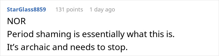 Screenshot of online comment highlighting period shaming and expressing frustration over archaic attitudes in response to a teacher ignoring an emergency. Screenshot of online comment highlighting period shaming and expressing frustration over archaic attitudes in response to a teacher ignoring an emergency.