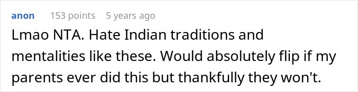 Comment about Indian traditions and mentalities, expressing strong disapproval and personal reaction if faced with arranged marriage proposal. Comment about Indian traditions and mentalities, expressing strong disapproval and personal reaction if faced with arranged marriage proposal.