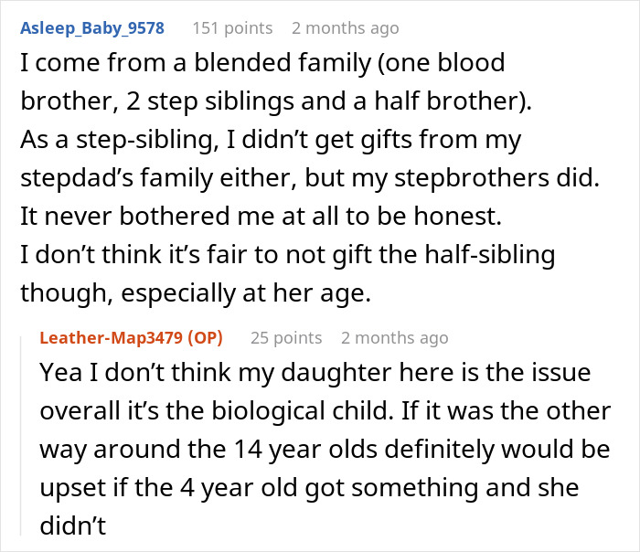 Comments discussing favoritism among step-siblings and how aunties celebrate one kid while ignoring the rest.
