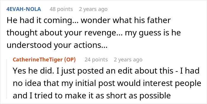 Reddit comments discussing a guy’s revenge and girlfriend’s uno-reverse after he bullied another teen. Reddit comments discussing a guy’s revenge and girlfriend’s uno-reverse after he bullied another teen.
