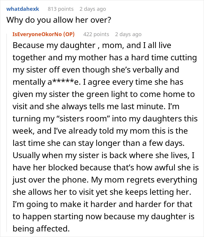 Comment thread discussing a woman stealing her 5-year-old niece’s skirt and the impact on the family dynamics. Comment thread discussing a woman stealing her 5-year-old niece’s skirt and the impact on the family dynamics.