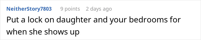 Screenshot of a social media comment suggesting to lock bedrooms when dealing with a niece’s stolen skirt incident. Screenshot of a social media comment suggesting to lock bedrooms when dealing with a niece’s stolen skirt incident.