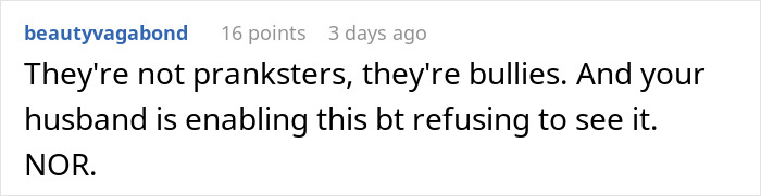 Screenshot of a comment discussing a woman&rsquo;s limits and a viral conversation with her husband about stepdaughters&rsquo; gift.