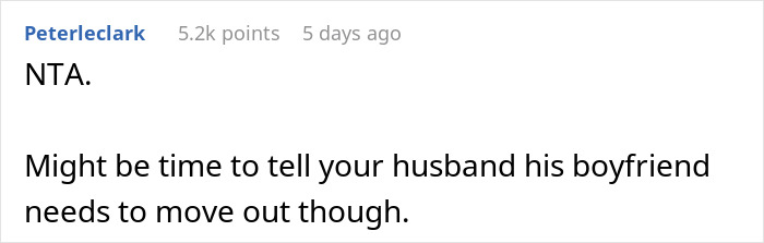 Screenshot of an online comment discussing a husband being bothered about a woman never wearing a bra at home. Screenshot of an online comment discussing a husband being bothered about a woman never wearing a bra at home.