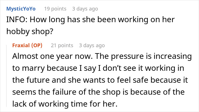 Reddit screenshot: man feels like his GF's ATM, OP says girlfriend quit job, pressures to marry for security Reddit screenshot: man feels like his GF's ATM, OP says girlfriend quit job, pressures to marry for security