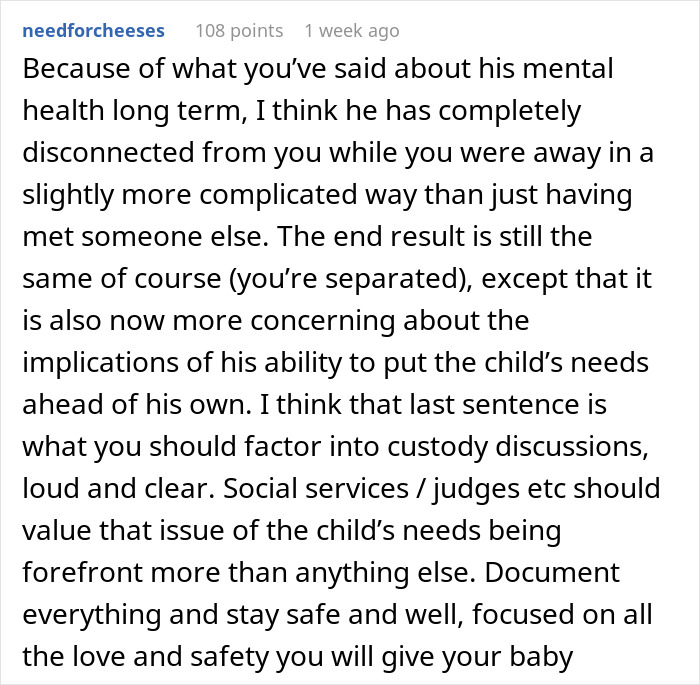 Comment discussing concerns about bipolar guy, his mental health, and co-parenting challenges with very pregnant wife.