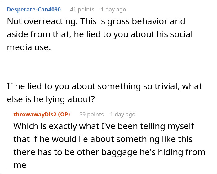 Comments discussing betrayal and lies about social media use, revealing internet troll behavior and victim impact. Comments discussing betrayal and lies about social media use, revealing internet troll behavior and victim impact.