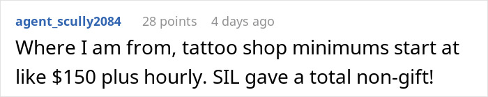 &ldquo;Ultimate Narcissist&rdquo;: Woman Gives $100 Off A Tattoo Made By Her As Gift, Mad As SIL Won&rsquo;t Use It