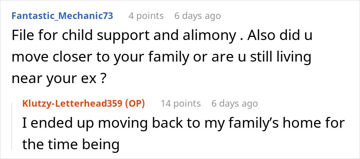 Reddit conversation about a SAHM wife facing financial problems, husband telling her to get a job, and divorce outcomes.