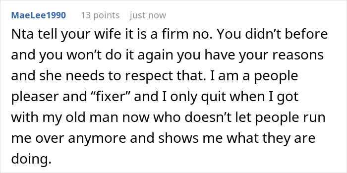 Comment urging firmness in saying no to religious mom moving in despite guilt trips and biblical sermons. Comment urging firmness in saying no to religious mom moving in despite guilt trips and biblical sermons.