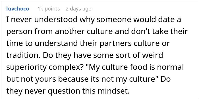 Man making faces and throwing a fit after receiving traditional gross food instead of American dishes.