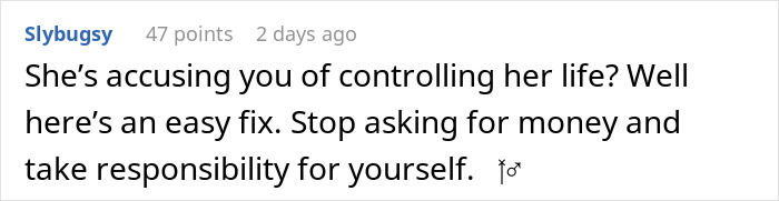 Comment text discussing a rich man realizing he is quietly supporting his sister’s jobless boyfriend and stopping financial help. Comment text discussing a rich man realizing he is quietly supporting his sister’s jobless boyfriend and stopping financial help.