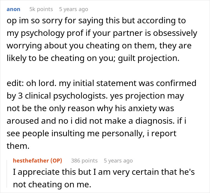 Text conversation about guilt projection and anxiety in a man demanding a paternity test for his 3-year-old son. Text conversation about guilt projection and anxiety in a man demanding a paternity test for his 3-year-old son.