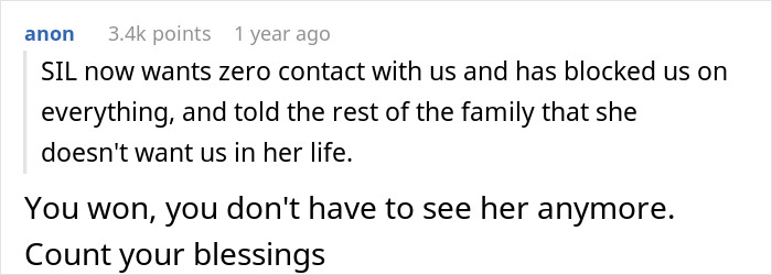 Screenshot of a social media comment about SIL holding a couple hostage at dinner and threatening their car with food. Screenshot of a social media comment about SIL holding a couple hostage at dinner and threatening their car with food.