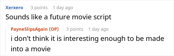 Screenshot of a Reddit conversation about a guy added to a random family group chat and his emotional investment.