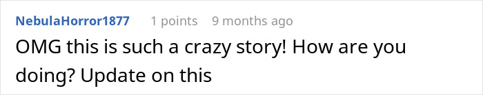 Reddit comment discussing a crazy story about a woman&rsquo;s hair stylist after finding a weird shrine for her hair.