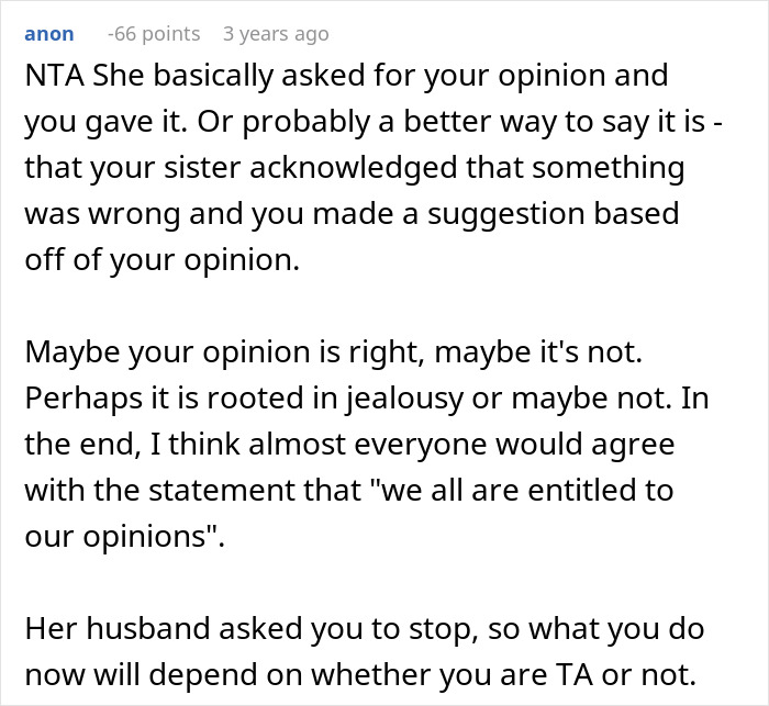 Reddit comment discussing a woman&rsquo;s nasty comment backfiring about her husband taking her seriously.