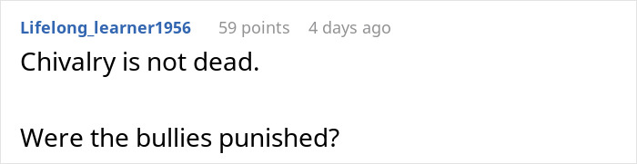 Screenshot of an online comment discussing a father taking his son out after he punches a bully, debating if it&rsquo;s a good idea.