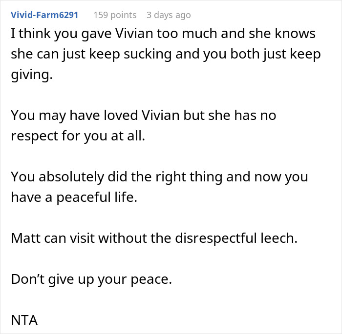 User comment advising a woman on snapping and kicking her fiancé and stepdaughter out for peace and respect. User comment advising a woman on snapping and kicking her fiancé and stepdaughter out for peace and respect.