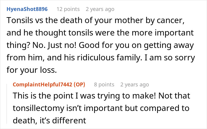 Screenshot of online discussion showing a wife’s frustration with husband and in-laws’ rudeness and plans to hire a divorce lawyer.