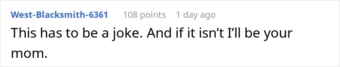 Text comment on a social media post expressing disbelief and a sarcastic remark about being a mom. Text comment on a social media post expressing disbelief and a sarcastic remark about being a mom.