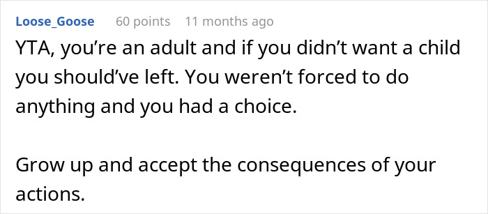 Screenshot of a Reddit comment criticizing a parent, relating to mom regrets becoming a parent and feeling stuck. Screenshot of a Reddit comment criticizing a parent, relating to mom regrets becoming a parent and feeling stuck.