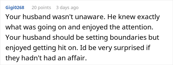 Comment explaining a husband&rsquo;s relationship with a female colleague crossing work-wife boundaries and the real wife&rsquo;s reaction.