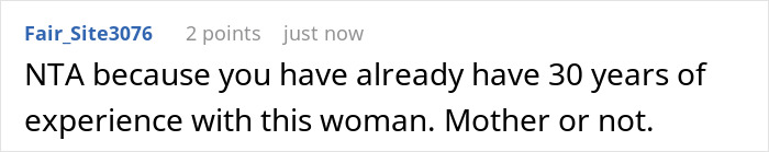Comment text about adult son saying no to religious mom moving in, expressing experience with her and rejecting guilt trips and biblical sermons. Comment text about adult son saying no to religious mom moving in, expressing experience with her and rejecting guilt trips and biblical sermons.
