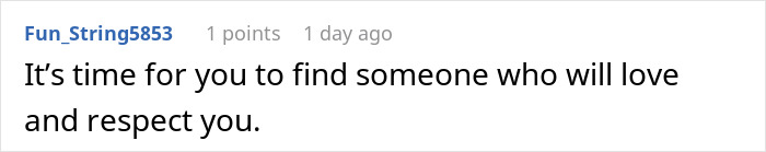 Comment on social media post expressing the need to find someone who loves and respects you, related to unemployed woman cheating on boyfriend with a jobless man.
