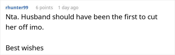 Screenshot of an online comment discussing family conflict and no-contact after a hospital incident involving mistreatment.