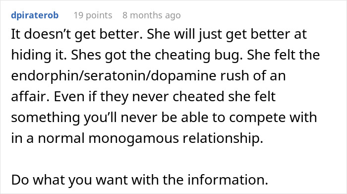 Comment discussing a man debating divorce after his wife&rsquo;s validation seeking negatively impacted their relationship.