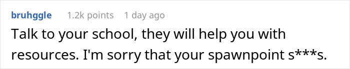 Screenshot of an online comment discussing support resources related to a mother throwing her child out on the street.