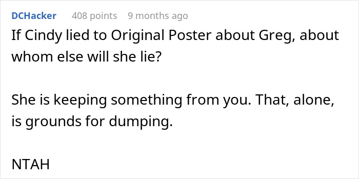 Text comment discussing trust issues and dumping related to a male bestie making a move and girlfriend calling boyfriend for rescue. Text comment discussing trust issues and dumping related to a male bestie making a move and girlfriend calling boyfriend for rescue.