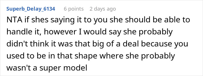 Screenshot of an online forum comment discussing a woman demanding her swimmer boyfriend look like her friend’s partner. Screenshot of an online forum comment discussing a woman demanding her swimmer boyfriend look like her friend’s partner.