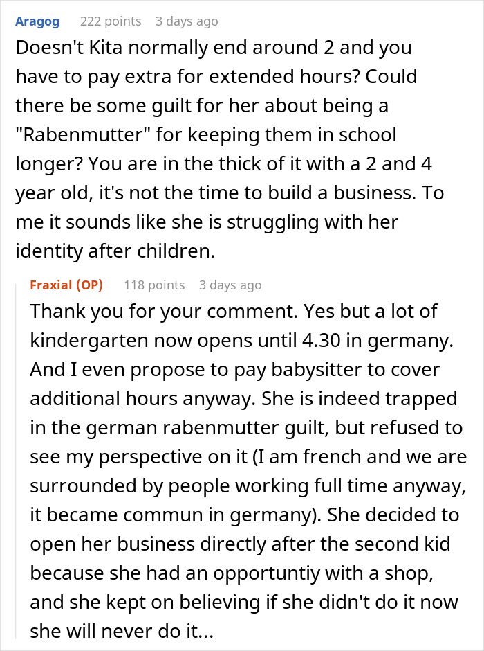 Reddit screenshot about childcare, career choices and relationship strain, mentioning girlfriend ATM Reddit screenshot about childcare, career choices and relationship strain, mentioning girlfriend ATM