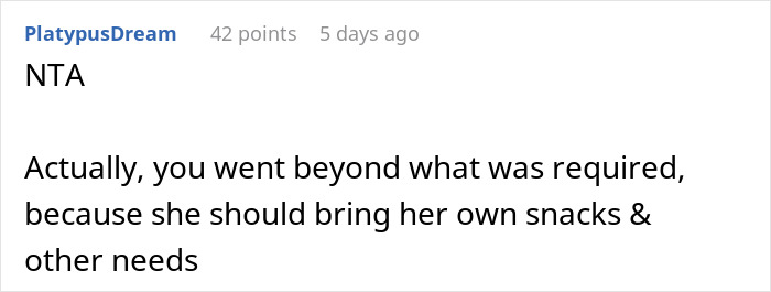 Screenshot of a forum comment discussing a woman mad at friend for taking her on a walking trip without warning knowing she&rsquo;s diabetic.