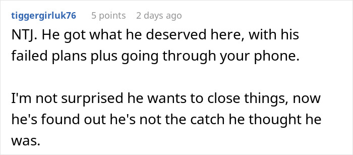Screenshot of an online comment discussing a man&rsquo;s plan to open relationship backfiring due to coworker disinterest.