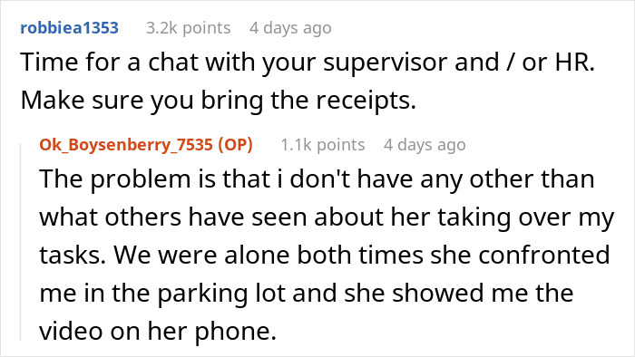 Reddit user discusses coworker filming her after work to prove she&rsquo;s not actually disabled, highlighting workplace conflict.