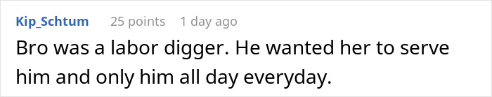 Screenshot of an online comment discussing boyfriend fears of golddiggers related to cooking and relationship roles. Screenshot of an online comment discussing boyfriend fears of golddiggers related to cooking and relationship roles.