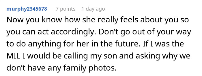 Comment about bride entering new family with drama after excluding sister-in-law from wedding photos shared on social platform. Comment about bride entering new family with drama after excluding sister-in-law from wedding photos shared on social platform.