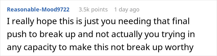 Screenshot of an online comment expressing hope about a difficult breakup related to internet trolling and victim impact. Screenshot of an online comment expressing hope about a difficult breakup related to internet trolling and victim impact.