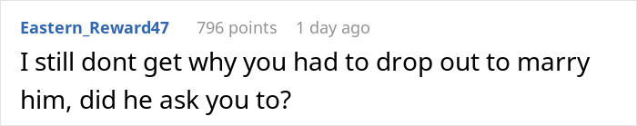 Comment on social platform discussing being disowned for marrying a mechanic, reflecting on family rejection and struggle at age 55.
