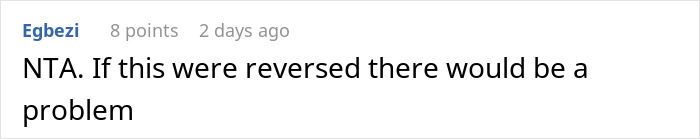 Screenshot of an online comment discussing a woman demanding her swimmer boyfriend resemble her friend’s partner.