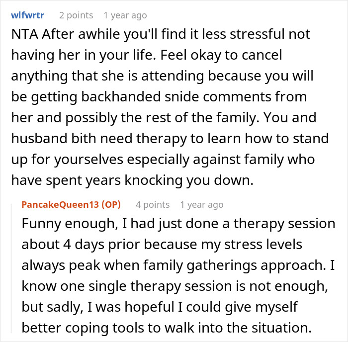 Reddit conversation showing a couple held hostage at dinner with threats to destroy their car using food items. Reddit conversation showing a couple held hostage at dinner with threats to destroy their car using food items.