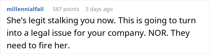 Text post from millennialfail with user comment about coworker filming after work to prove disability claim is fake.